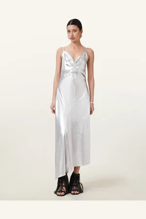 AllSaints Vestido plateado metalizado Alexia de -Gris