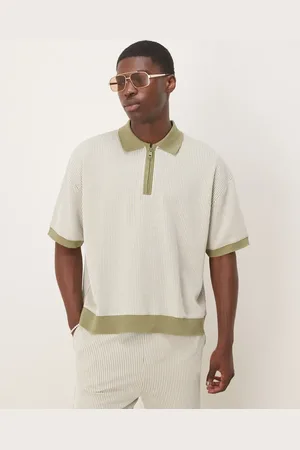 ASOS Polo a rayas texturizadas holgado de