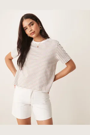 SELECTED Camiseta blanca a de Femme-Multicolor