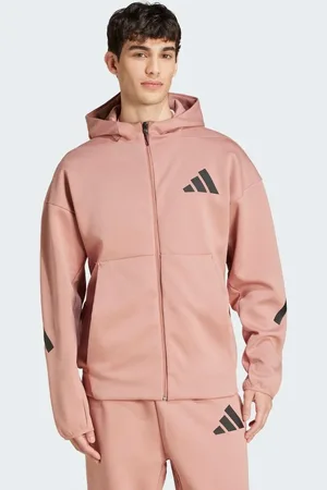 adidas Chaqueta de chándal color arcilla cálido con capucha y cremallera Z.N.E. de -Marrón