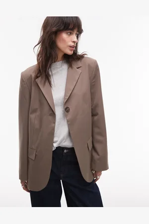 Topshop Americana de sastre con botonadura simple de -Beis neutro