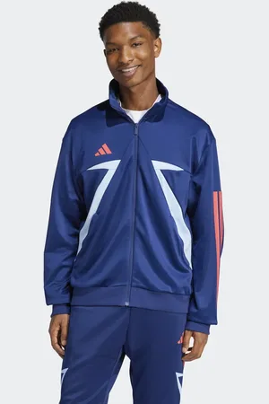 adidas Chaqueta de chándal azul oscuro y azul brillante de tejido liso House of Tiro Nations Pack de