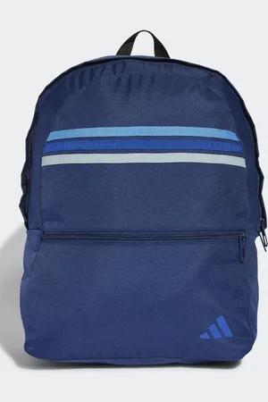 adidas Mochila azul oscuro y azul real clásica con detalle de rayas Classic Back-To-School de
