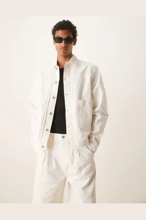ASOS Chaqueta Harrington color con pinzas de (parte de un conjunto)-Blanco