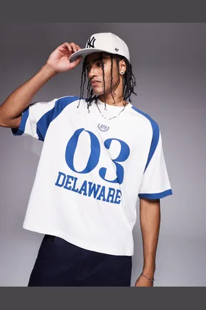 ASOS Camiseta blanco hueso de corte cuadrado extragrande con estampado gráfico deportivo de