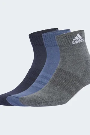 adidas Pack de 3 pares de calcetines tobilleros deportivos acolchados de color tinta, tinta envejecida y gris oscuro de -Negro
