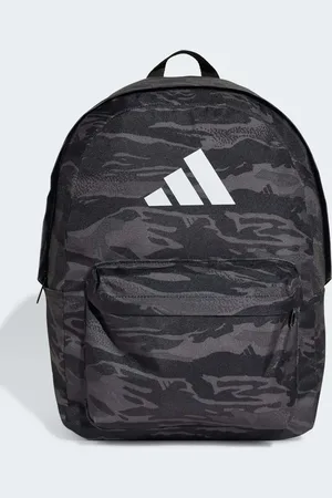 adidas Mochila gris y blanca clásica con estampado gráfico Classic de