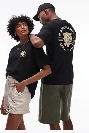 Dickies Camiseta negra con estampado gráfico de tigre y llave inglesa de