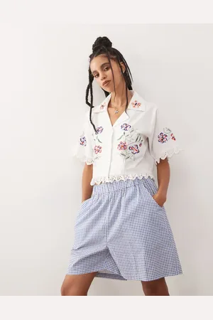 Reclaimed Camisa de manga corta con diseño bordado de