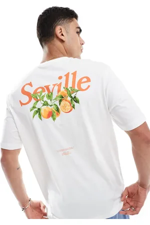 Only & Sons Camiseta blanca extragrande con estampado trasero "Seville" de -Neutro