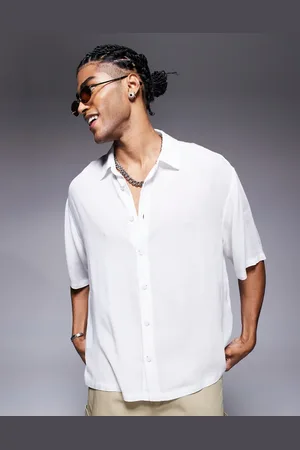 ASOS Camisa blanca extragrande de manga corta de tejido transparente de -Sin color