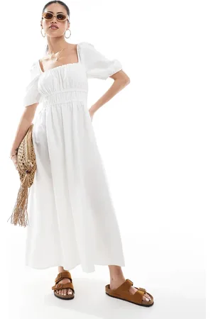 New Look Vestido de estilo mesonera con mangas abullonadas de