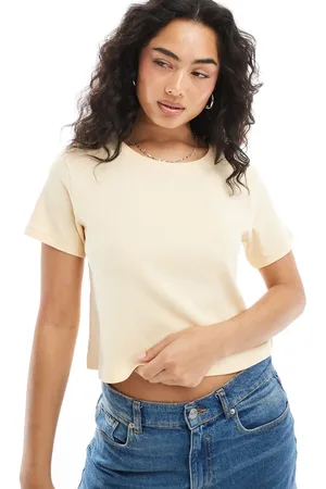 Monki Camiseta pastel con diseño encogido de