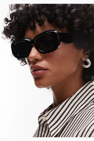 Topshop Gafas de sol negras rectangulares Athens de