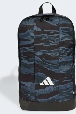 adidas Mochila gris oscuro, gris claro y blanco con estampado gráfico Linear de