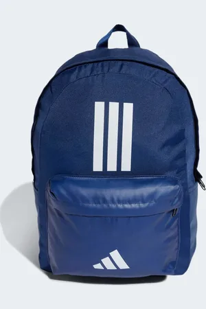 adidas Mochila azul oscuro y blanca clásica con detalle de 3 rayas Classic Back-To-School de