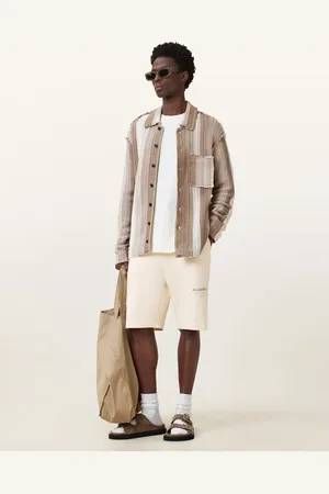 AllSaints Pantalones cortos blanco arena de tejido de sudadera de Underground