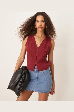 ASOS Chaleco con ribete de encaje de