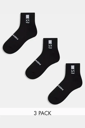 Salomon Pack de 3 pares de calcetines tobilleros negros diarios unisex de
