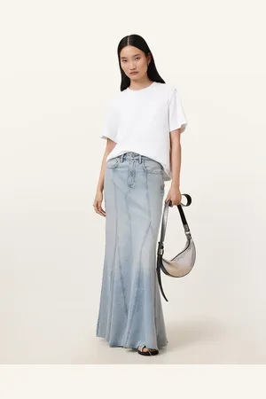 AllSaints Falda vaquera azul Alma de