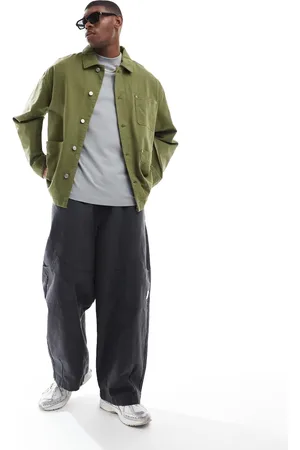 ASOS Chaqueta lavado de estilo worker de sarga de -Verde