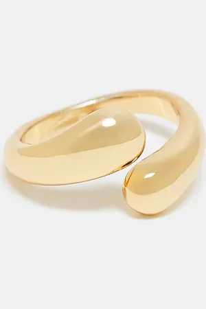 ASOS Anillo grueso con diseño envolvente chapado en oro de 14 quilates de