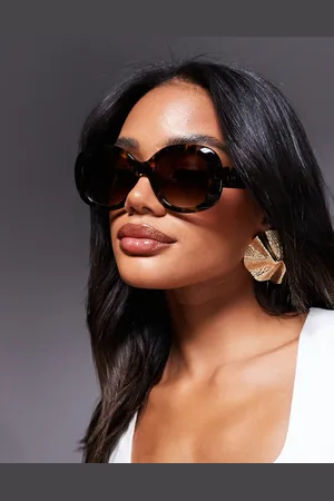 Quay Australia Gafas de sol extragrandes redondas de efecto carey Impromptu de Quay