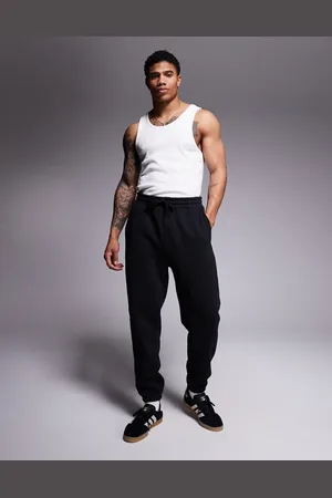 ASOS Joggers negros de corte tapered de tejido grueso de 400 g/m² premium de