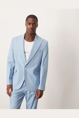 ASOS Chaqueta de traje de corte slim de mezcla de lino de