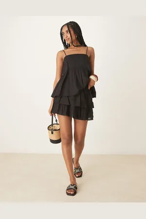 ASOS Minifalda negra escalonada de
