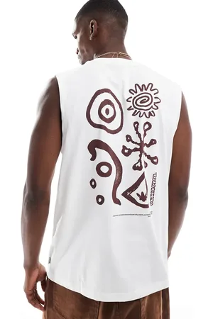 Only & Sons Camiseta blanca extragrande sin mangas con estampado trasero antiguo de -Verde