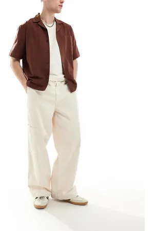 ASOS Pantalones color cargo de corte muy holgado de -Blanco