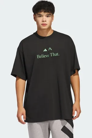 adidas Camiseta negra y verde llamativo Anthony Edwards Believe That de -Negro
