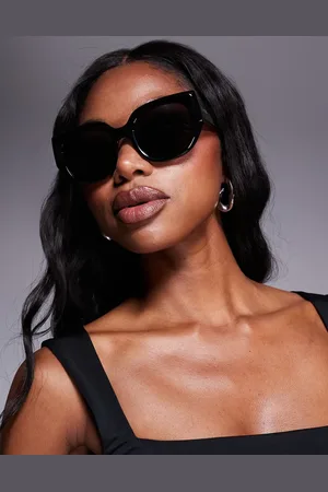 Quay Australia Gafas de sol negras con montura cuadrada extragrande Busy Busy de Quay