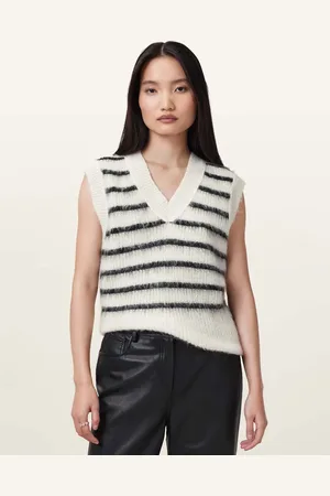 AllSaints Chaleco blanco tiza y negra Riga de -Multicolor
