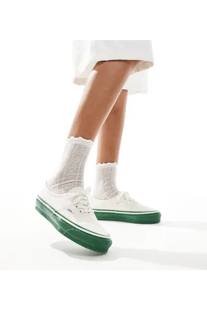 Vans Zapatillas de deporte blancas y verdes Premium 44 de Authentic-Blanco