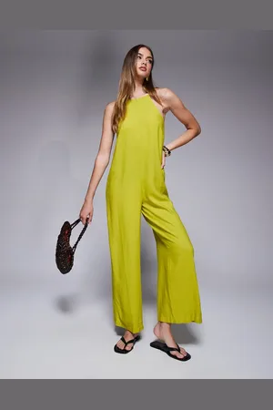 River Island Mono largo verde de lino de