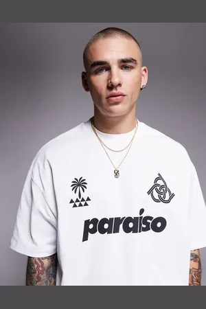 ASOS Camiseta blanca extragrande con estampado en la parte delantera de