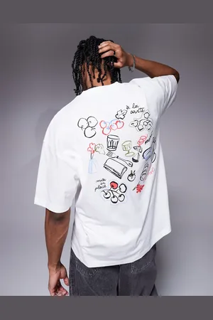 ASOS Camiseta blanca extragrande con estampado gráfico veraniego de