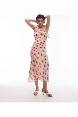 MANGO Vestido asimétrico con estampado de rosas de