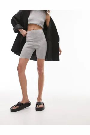 Topshop Leggings cortos gris jaspeado básicos de