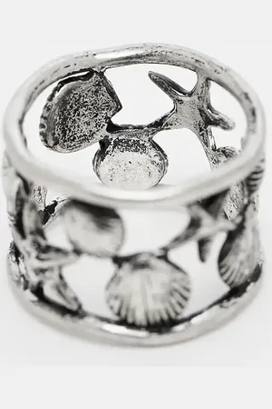 Reclaimed Anillo unisex con diseño de conchas de
