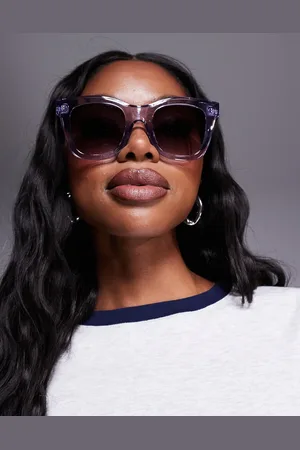 Quay Australia Gafas de sol rosas cuadradas extragrandes con lentes marrones Busy Busy de Quay