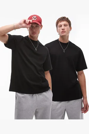 Topman Pack de 2 camisetas negras extragrandes de
