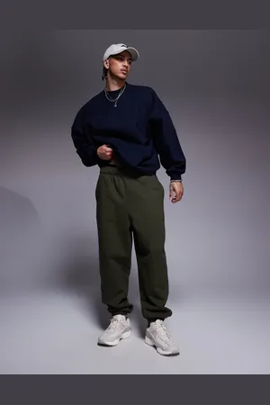 ASOS Joggers verde oscuro extragrandes de tejido grueso de 400 g/m2 premium de