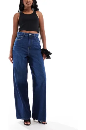 ONLY Vaqueros azul oscuro holgados de talle alto Paulina de