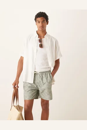 SELECTED Shorts de baño verdes estampados de