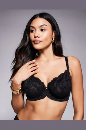Ann Summers Sujetador de copas grandes escotado sin relleno de encaje de -Rojo