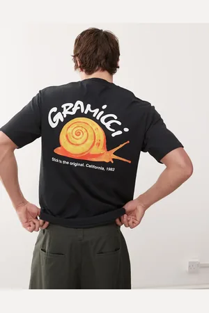 Gramicci Camiseta negra con estampado gráfico de caracol de