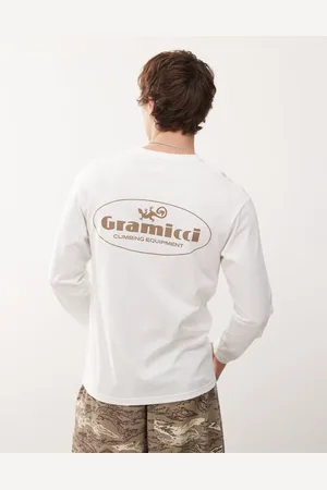 Gramicci Camiseta blanca de manga larga con estampado gráfico "Climbing Equipment" de